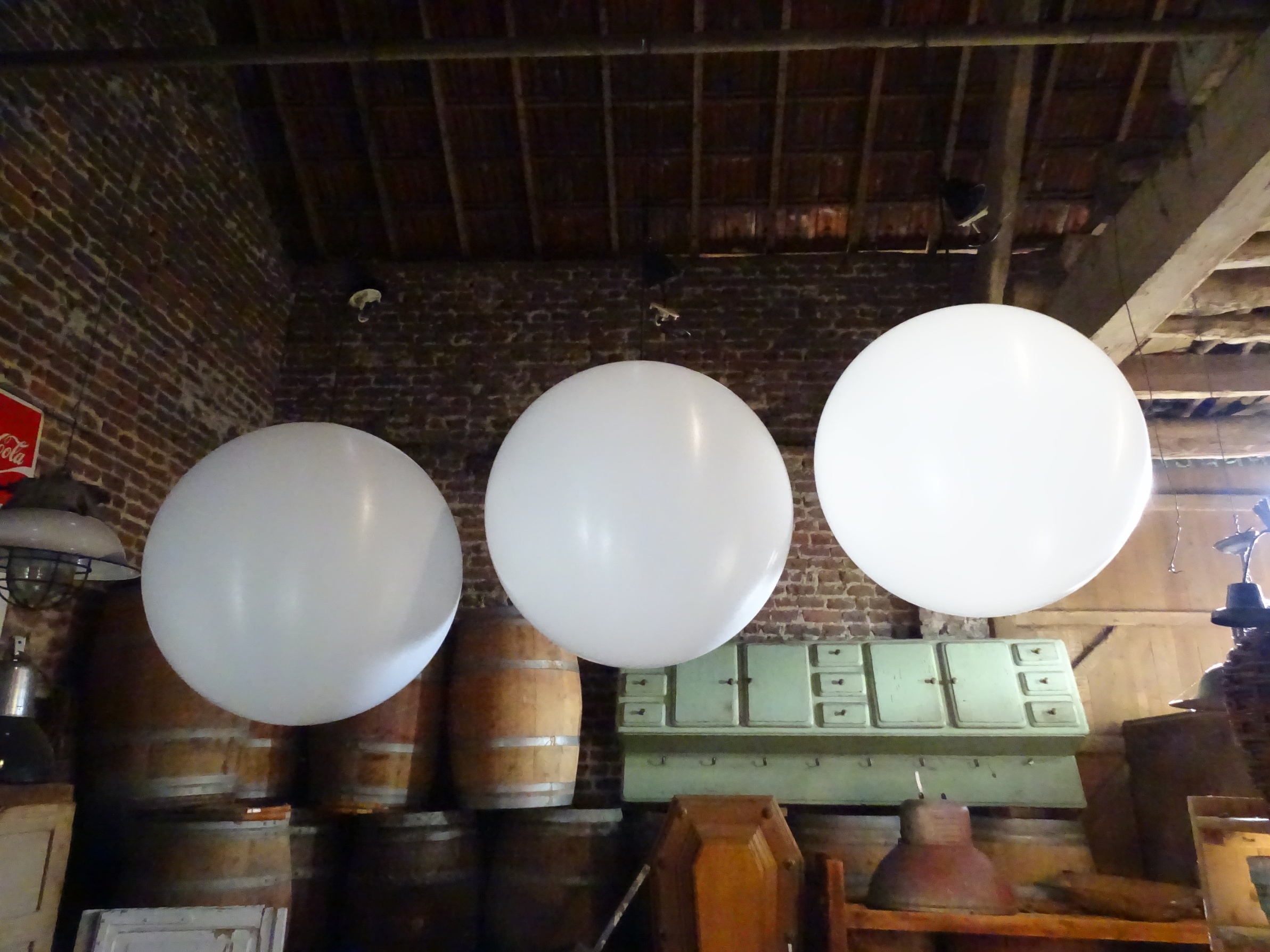 bord Schrijf op vandaag 3 design lampen lamp bollen uit de jaren 60 - Brocante De Vreemde Eend