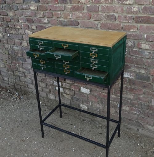 oude archiefkast ladekast kast met lades - Afbeelding 3