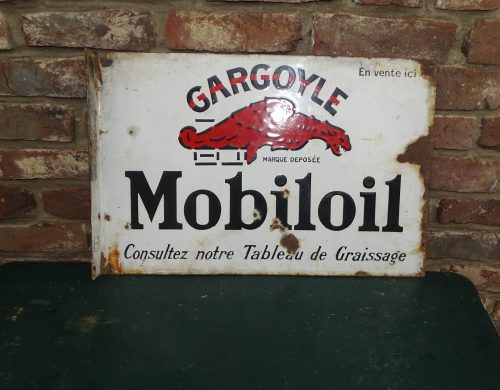oud dubbelzijdig emaillen reclamebord emaille bord mobiloil