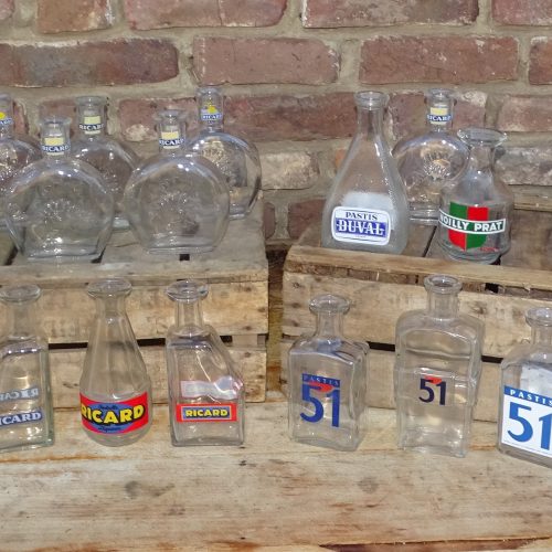 diverse waterflessen voor pastis ricard 51 duval