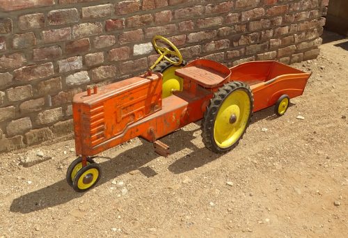 zeldzame oude ijzeren traptractor tractor trapauto - Afbeelding 2
