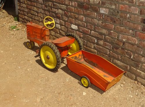 zeldzame oude ijzeren traptractor tractor trapauto - Afbeelding 3