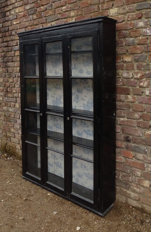 oude houten vitrinekast vitrine kast - Afbeelding 3