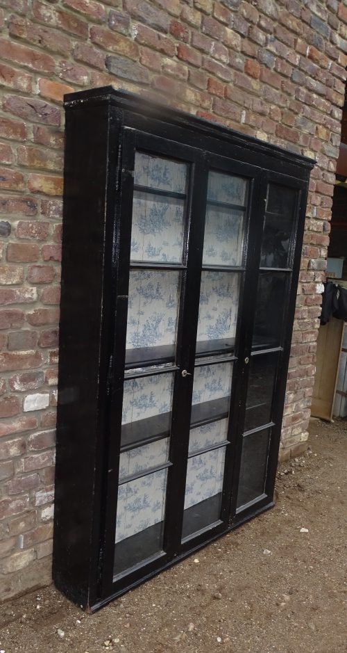 oude houten vitrinekast vitrine kast - Afbeelding 2