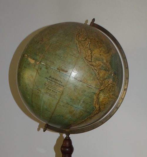 antieke kuhnerts wereldbol erdglobus paul räth wereldglobe met kompas - Afbeelding 4