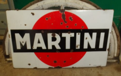 oud emaillen martini reclamebord bord