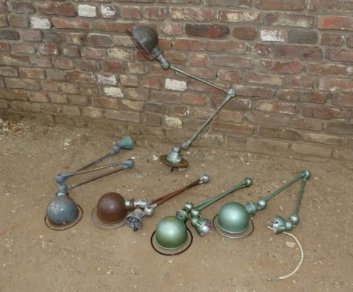 5 maal oude jielde lamp kniklamp werklamp bureaulamp