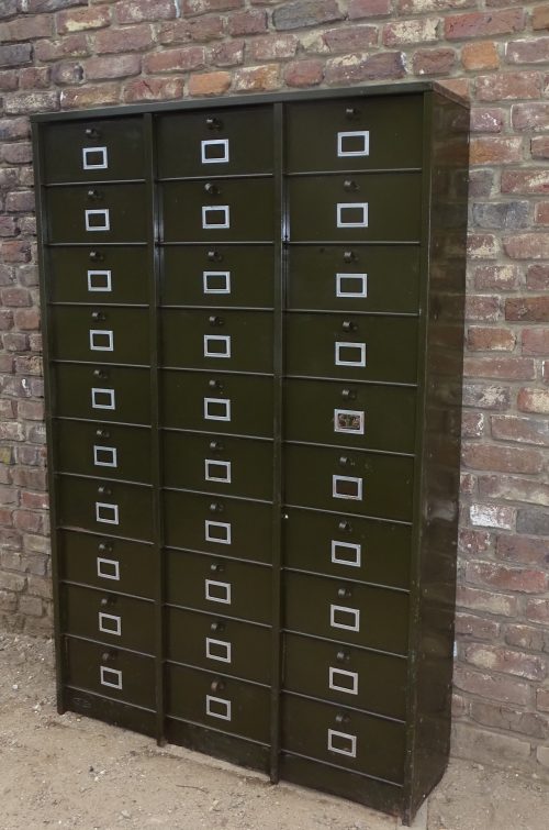oude strafor kleppenkast ladekast archiefkast kast - Afbeelding 2