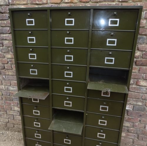 oude strafor kleppenkast ladekast archiefkast kast - Afbeelding 4
