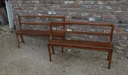 2 kleine grenen houten bankjes banken bank
