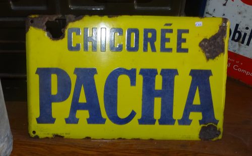 oud emaillen bordje pacha uit 1933