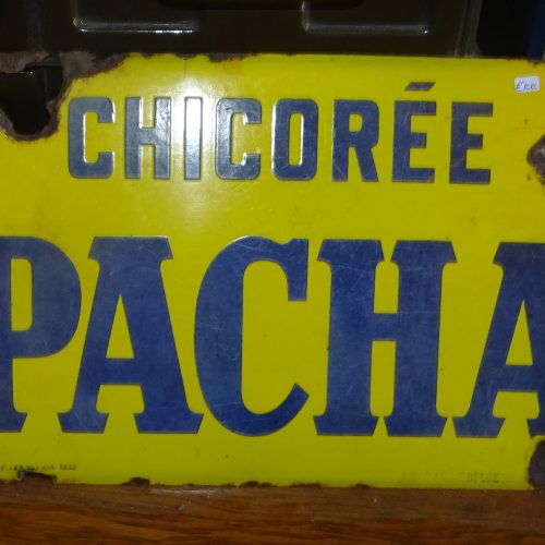 oud emaillen bordje pacha uit 1933
