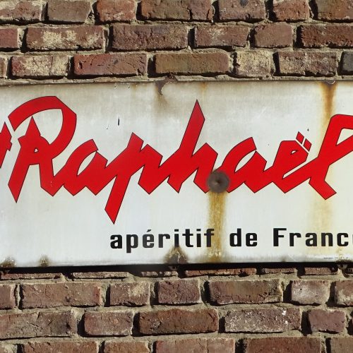 oud emaillen reclamebord st rapfael uit 1965