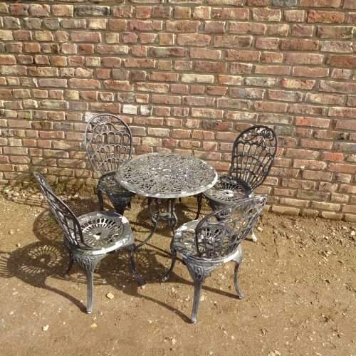 oude ijzeren bistro set tuinset tuintafel bistrotafel stoelen