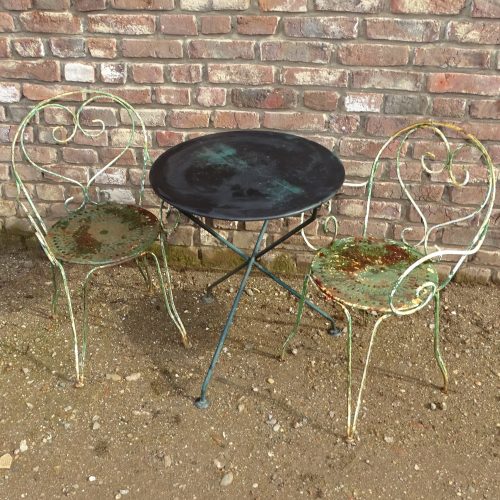oud ijzeren bistroset tuinset bistrotafel met 2 stoelen