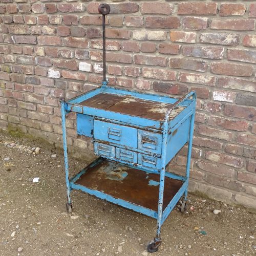 industrieel karretje met lades trolley uit autogarage